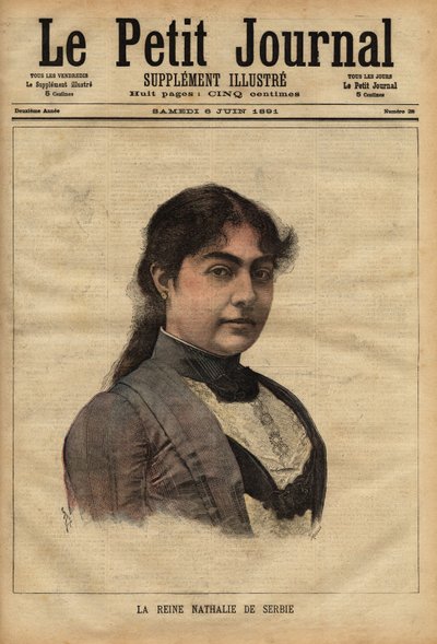 Retrato de la Reina Nathalie de Serbia de Unknown artist