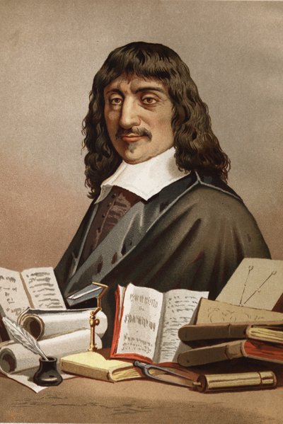 Retrato de René Descartes. 1596-1650. de La Ciencia y sus Hombres de Louis Figuier. Barcelona 1881 de Unknown artist