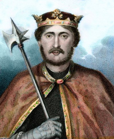 Retrato de Ricardo I (1157-1199), Rey de Inglaterra, también llamado Ricardo Corazón de León - Grabado del siglo XIX de Unknown artist