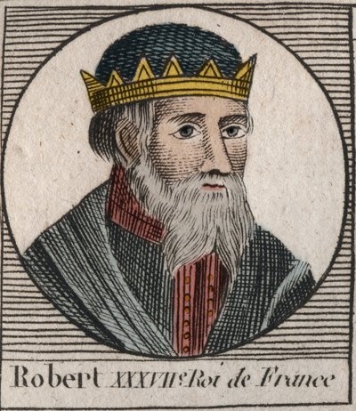 Retrato de Roberto I (ca. 860-923), Rey de Francia Occidental de 922 a 923 - Roberto I, rey de Francia Occidental de 922 a 923 - grabado de 