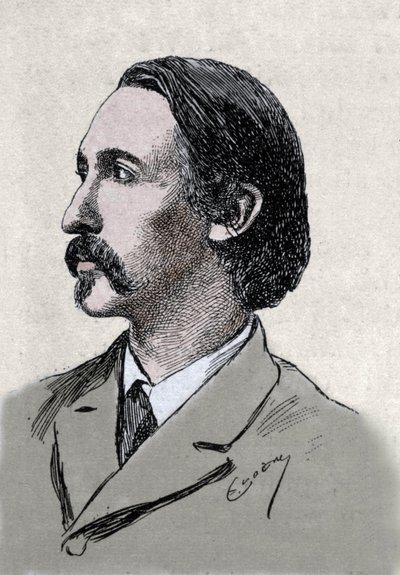 Retrato de Robert Louis Stevenson (1850-1894), escritor británico de Unknown artist