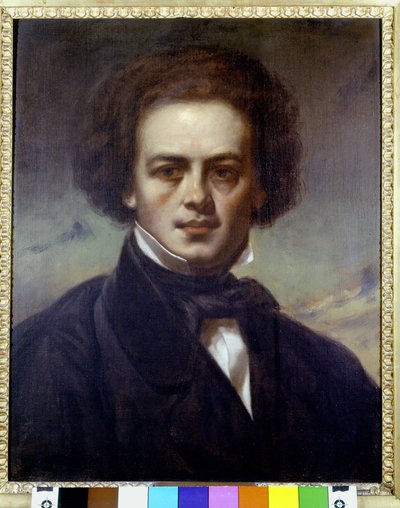 Retrato de Robert Schumann (1810-1856), compositor alemán. Pintura anónima alrededor de 1840. Museo Teatral alla Scala. de Unknown artist