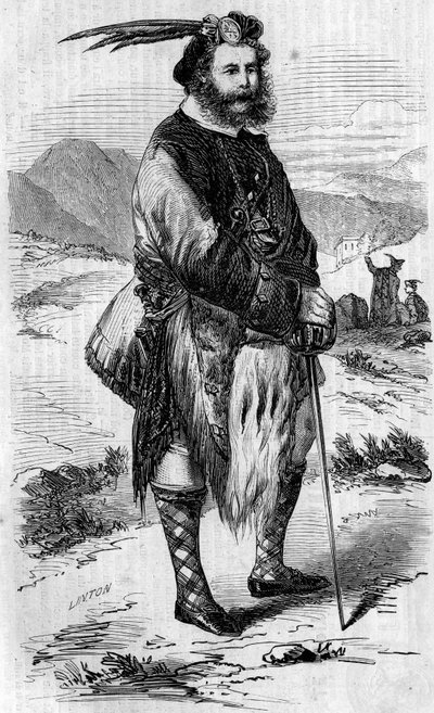 Retrato de Roualeyn George Gordon Cumming (1820-1866), viajero y cazador de leones escocés. Grabado por Linton en "El Mundo Ilustre" n°56 del 8 de mayo de 1858. de Unknown artist