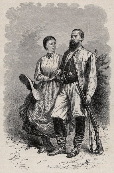 Retrato de SAMUEL WHITE BAKER (1821-1893) explorador inglés y Lady Florence Baker (1841-1916) de Unknown artist