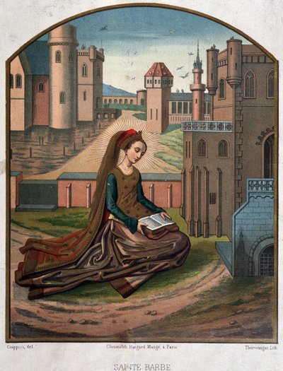Retrato de San Barba - de un documento del siglo XV de Unknown artist