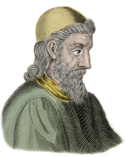 Retrato de San Beda el Venerable (Beda Venerabilis) (672-735) Monje y Doctor de la Iglesia - Grabado de Unknown artist