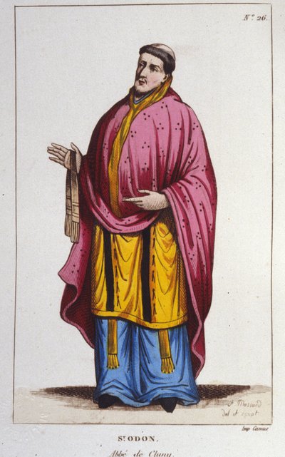 Retrato de San Odón de Cluny, grabado de 1830 de Unknown artist