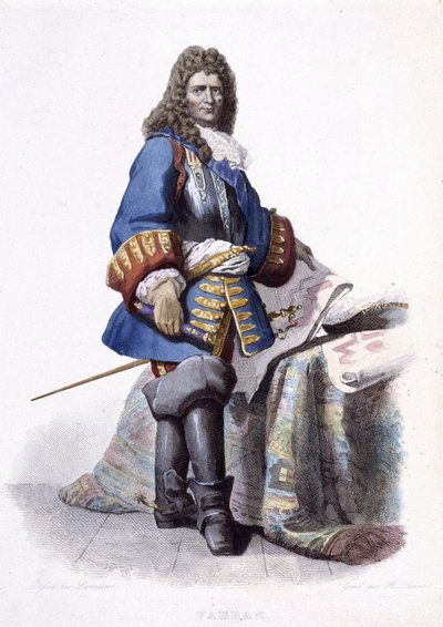 Retrato de Sébastien Le Prestre de Vauban, mariscal de Francia e ingeniero militar (1633-1707). - en "Le Plutarque Français" de Unknown artist