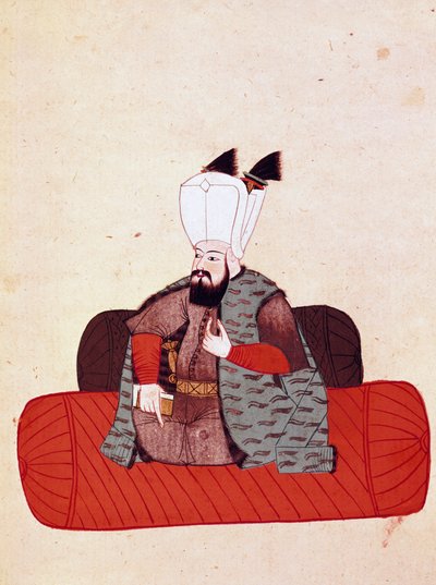 Retrato del Sultán Amurat III (1574-1595) Miniatura de un manuscrito Cicogna del siglo XIX (1828) después de un original del siglo XVII (1671). Venecia, Biblioteca Marciana de Unknown artist