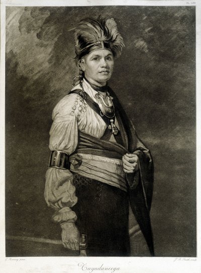Retrato de Tayadaneega (o Thayendanega), líder de la tribu Mohawk (grupo indígena norteamericano, miembro de la Federación Iroquesa) de Unknown artist