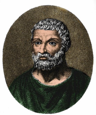 Retrato de Tales de Mileto (en gr. Thales) v. -625 - v. -546 de Unknown artist