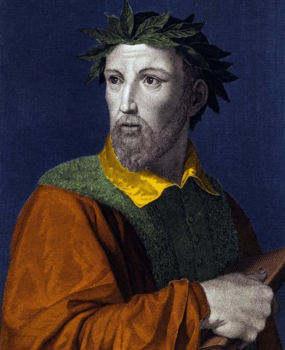 Retrato de Torquato Tasso, conocido en francés como Le Mupe (1544-1595), poeta italiano, grabado siglo XIX de Unknown artist