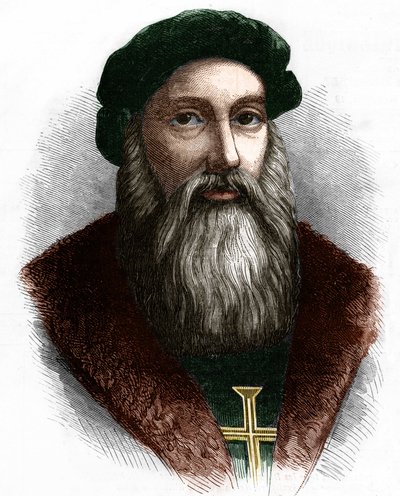 Retrato de Vasco de Gama (1469-1524) navegante portugués. de Unknown artist