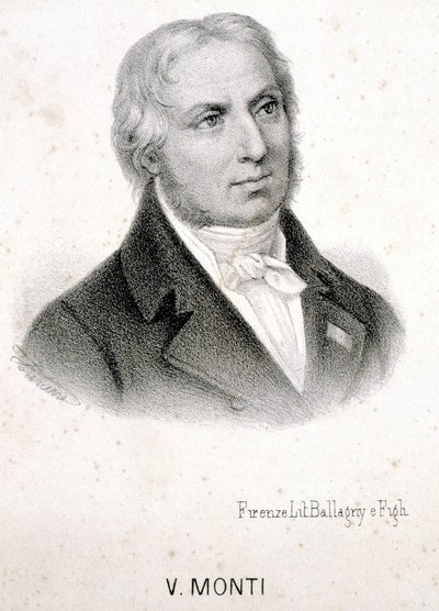 Retrato de Vincenzo Monti (1754 - 1828), poeta italiano, grabado siglo XIX de Unknown artist