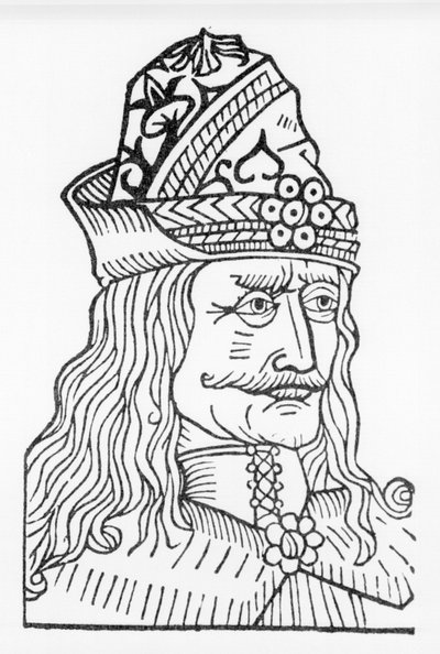 Retrato de Vlad Tepes III el empalador o Drácula (1431-1476), un príncipe que inspiró a Bram Stoker el personaje de Drácula, una novela escrita en 1897. de Unknown artist