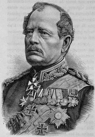 Retrato de Werder. Grabado del siglo XIX de Unknown artist