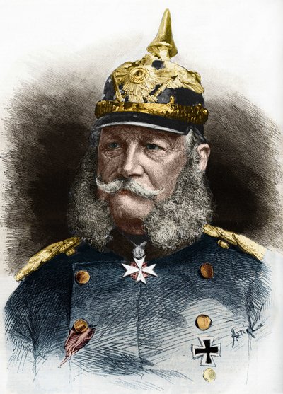 Retrato de Guillermo I (1797-1888), rey de Prusia y emperador de Alemania. Grabado de finales del siglo XIX de Unknown artist