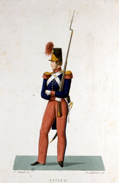 Retrato de un miembro de la Guardia Pontificia del Estado Vaticano. de Unknown artist