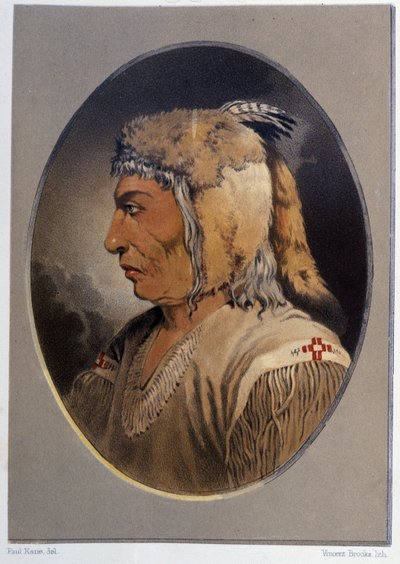 Retrato de un indio: Man-Ce-Muckt - en "Wandering of an artist among the indians of north america" por Paul Kane, Longmans & Roberts, Londres de Unknown artist