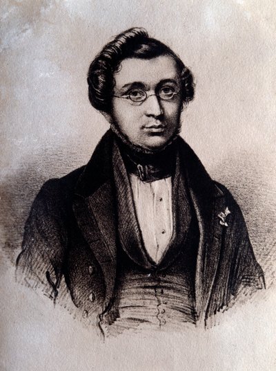 Retrato del compositor inglés Adolphe Adam (1803-1856) Grabado. Siglo XIX Bolonia, museo cívico bibliográfico de Unknown artist