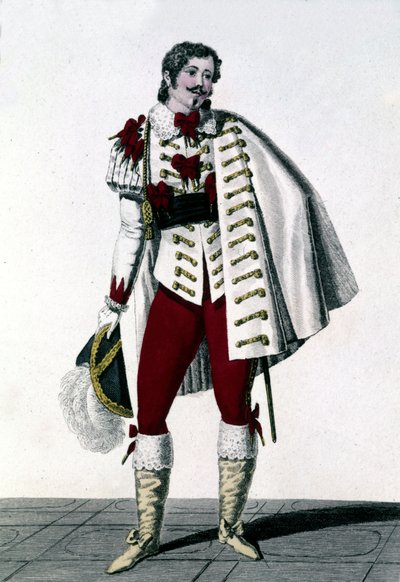 Retrato del tenor Louis Antoine Ponchard (1787 - 1866) en el papel del Conde de Lisberg en “La Nieve” de Auber o “El Nuevo Ewinard”. de Unknown artist