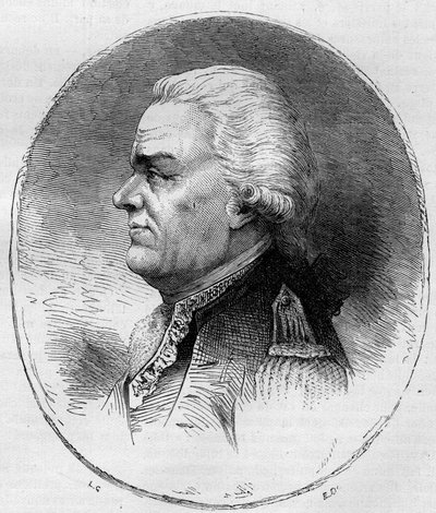 Retrato del Conde de Grasse (François Joseph Paul, Marqués de Grasse Tilly) (1722-1788), almirante francés que participó en la Guerra de Independencia de los Estados Unidos (1775-1783). Grabado de 1881 de Unknown artist
