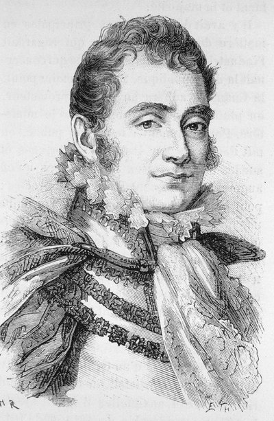 Retrato del Duque de Berry (1778 - 1820). Grabado de finales del siglo XIX en 