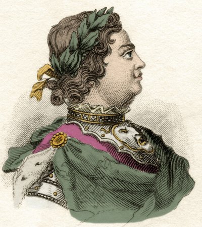 Retrato del Emperador Pedro I el Grande (1672-1725) de Unknown artist