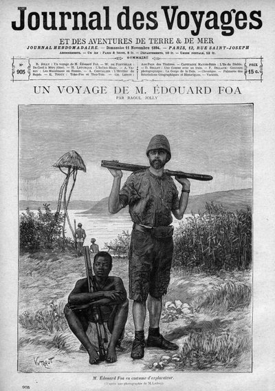 Retrato del explorador Edouard Foa (1862-1901) grabado en “Le journal des voyages” número 905, 11 de noviembre de Unknown artist