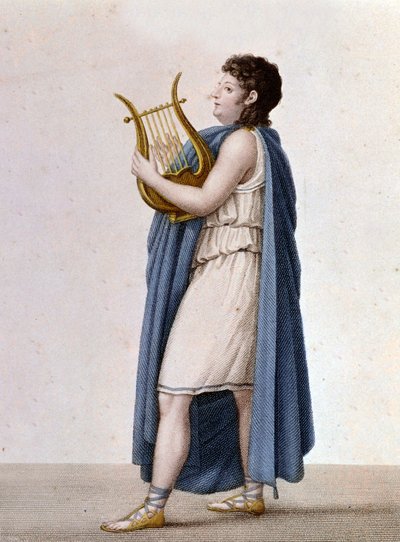 Retrato del tenor francés Adolphe Nourrit (1802 - 1839) en el papel de Orfeo en la obra homónima de Christoph Gluck. de Unknown artist