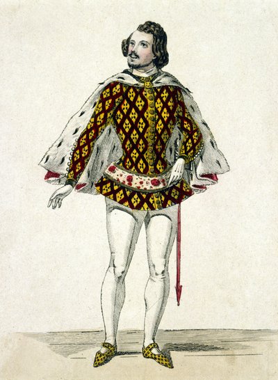 Retrato del tenor francés Gilbert-Louis Duprez (1806 - 1896) en el papel de Fernando, en el tercer acto de “La Favorita” de Donizetti en París. 1838. de Unknown artist