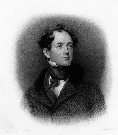 Retrato del poeta irlandés Thomas Moore (1779-1852). Grabado del siglo XIX de Unknown artist