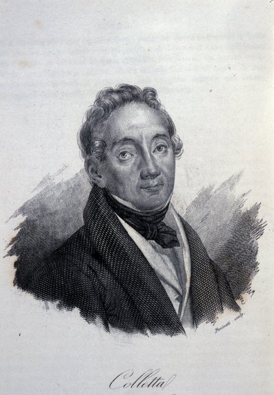 Retrato del patriota e historiador italiano Pietro Colletta (1775-1831). Grabado del siglo XIX de Unknown artist