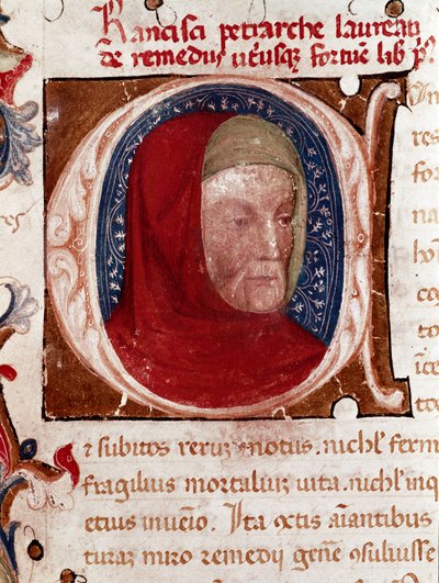 Retrato del poeta italiano Francesco Petrarca (Petrarca) (1304-1374) (detalle) de Unknown artist