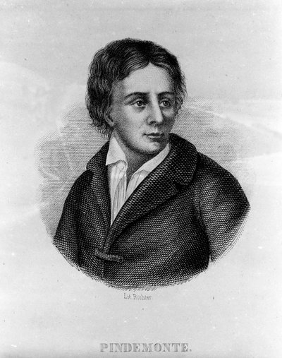 Retrato del poeta italiano Ippolito Pindemonte (1753-1828), amigo del poeta y dramaturgo italiano Ugo Foscolo (1778-1827). Grabado del siglo XIX de Unknown artist
