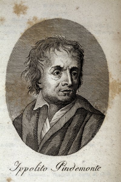 Retrato del poeta italiano Ippolito Pindemonte (1753-1828), amigo del poeta y dramaturgo italiano Ugo Foscolo (1778-1827). Grabado del siglo XIX. de Unknown artist