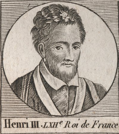 Retrato del Rey de Francia Enrique III (1551-1589) - grabado de “Instruction sur l