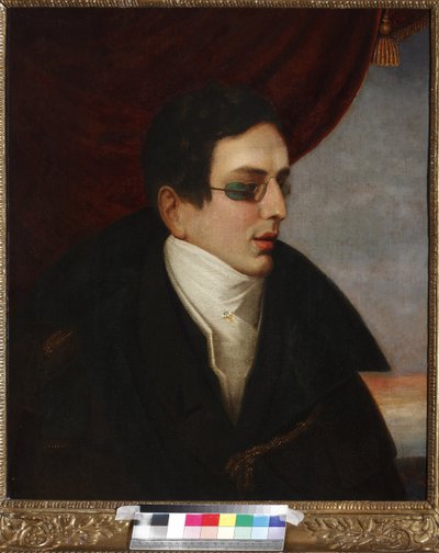 Retrato del poeta Nikolai (Nikolay) Gnedich (1784-1833), Anónimo. Óleo sobre lienzo, Primera mitad del siglo XIX, Museo Literario Central del Estado, Moscú de Unknown artist