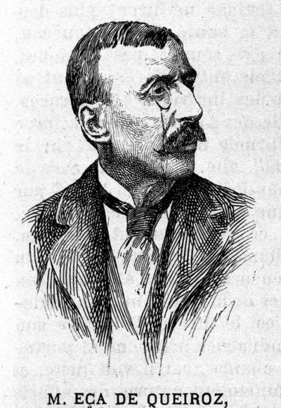 Retrato del escritor y diplomático portugués José Maria de Eça de Queirós (1845-1900). Grabado del siglo XIX de Unknown artist