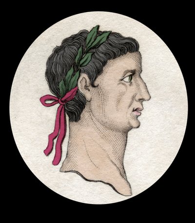 Retrato del emperador romano Tiberio (Tiberius Claudius Nero) (42 a.C.-37 d.C.). Grabado del siglo XIX. de Unknown artist