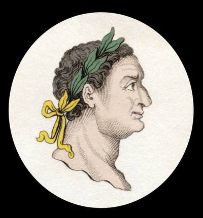 Retrato del emperador romano Tito (39-81). (Titus Flavius Sabinus Vespasianus). Grabado del siglo XIX. de Unknown artist