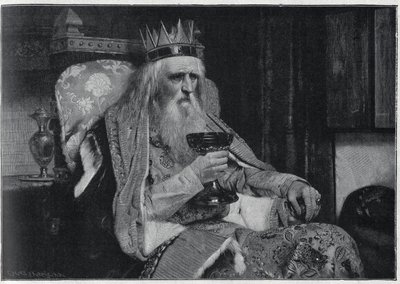 Retrato del rey de Thule del cuadro de Van der Ouderaa. Grabado en 