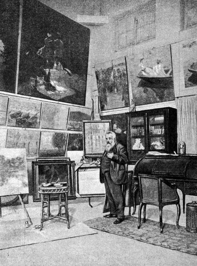 Retrato del pintor Claude Monet (1840 - 1926) en su estudio. de Unknown artist
