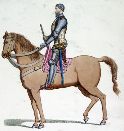 Retrato a caballo de Bernabé Visconti (1319-1385), Señor de Milán de Unknown artist