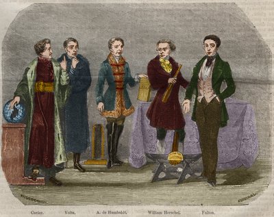 Retratos de científicos Georges Cuvier (1764-1832), Alessandro Volta (1745-1827), Alexander Von Humboldt. de Unknown artist