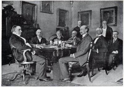 El presidente McKinley y su gabinete en la Casa Blanca de Unknown artist