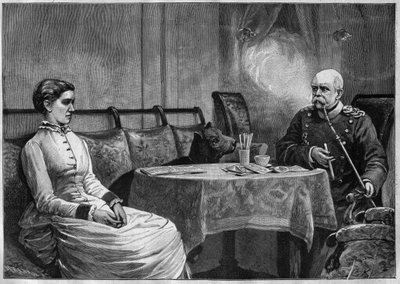Príncipe Otto von Bismarck (1815-98) y su esposa, Johanna (1824-94) - grabado 1887 de Unknown artist