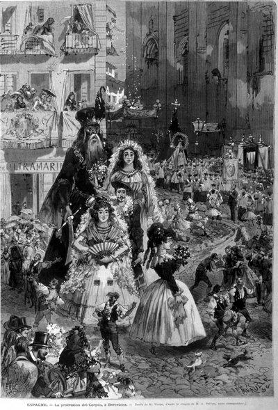 Procesión del Corpus Domini en Barcelona de Unknown artist