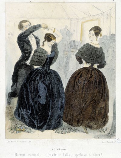 Promenade popular de París: Le Prado, circa 1860: "Cuadrilla, polca, apoteosis de Clara" de Unknown artist