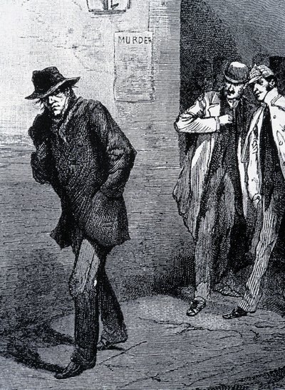 Atmósfera de psicosis por la noche en las calles de Londres (debido a los asesinatos de Jack el Destripador) - finales del siglo XIX, c. 1888. de Unknown artist